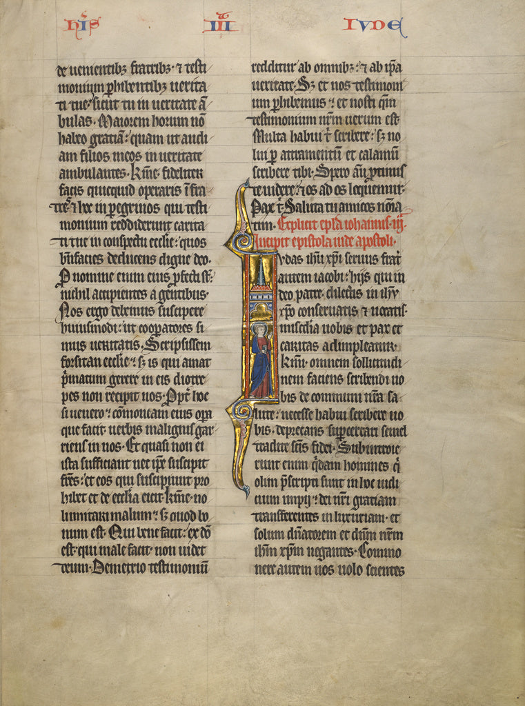 Unknown:Initial J: Saint Jude with a Book, Poster Print Wall Art