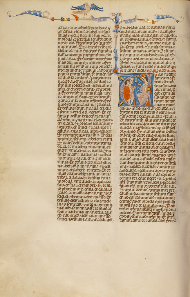 Unknown:Initial V: Hanani and Another Jew before Nehemiah, Poster Print Wall Art