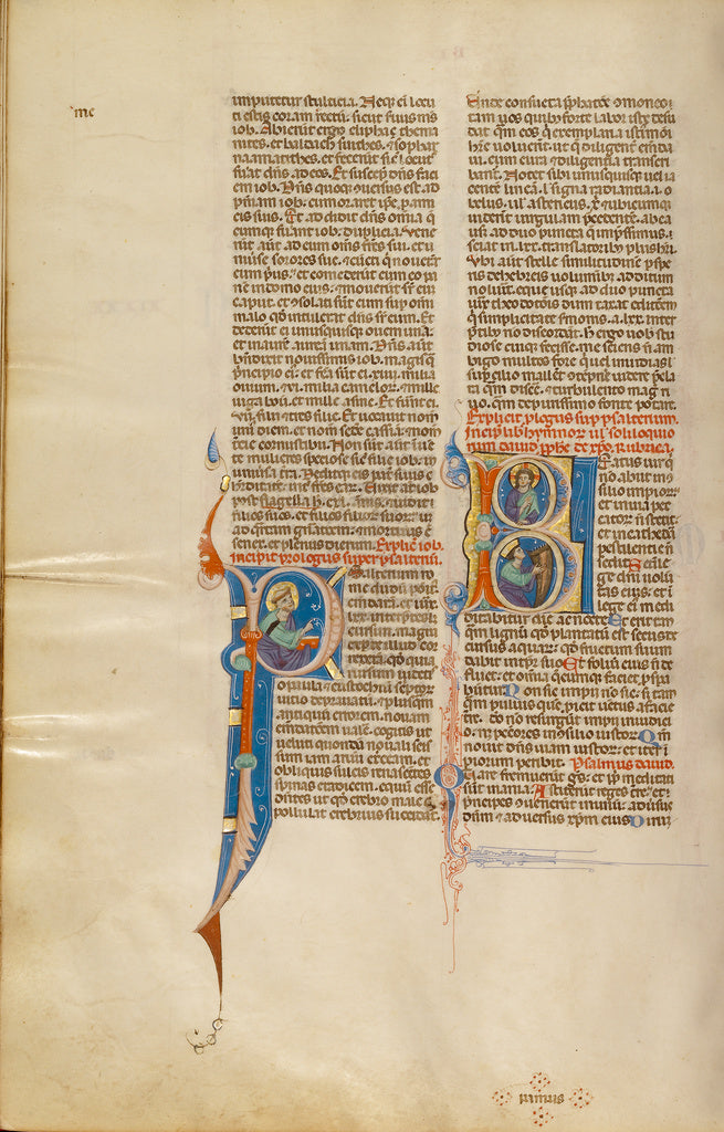 Unknown:Initial B: Christ with David Playing the Harp, Poster Print Wall Art