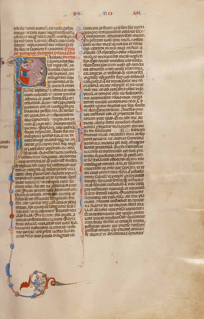 Unknown:Initial P: Solomon Instructing a Pupil with a Rod, Poster Print Wall Art