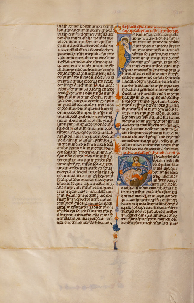 Unknown:Initial A: Saint John Sleeping and an Angel with a T, Poster Print Wall Art
