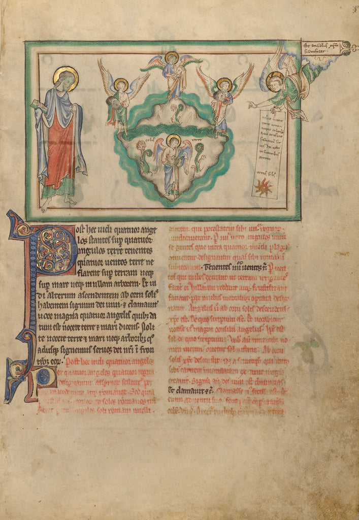 Unknown:Angels Holding the Four Winds and an Angel Signifyin, Poster Print Wall Art