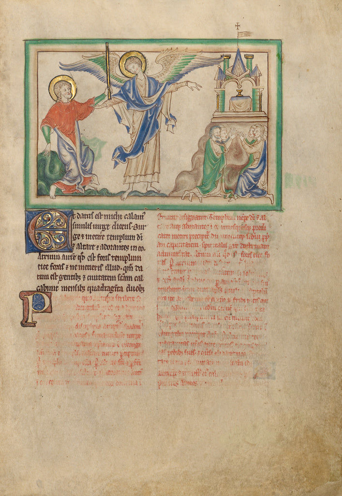 Unknown:Saint John Takes the Rod to Measure the Temple, Poster Print Wall Art