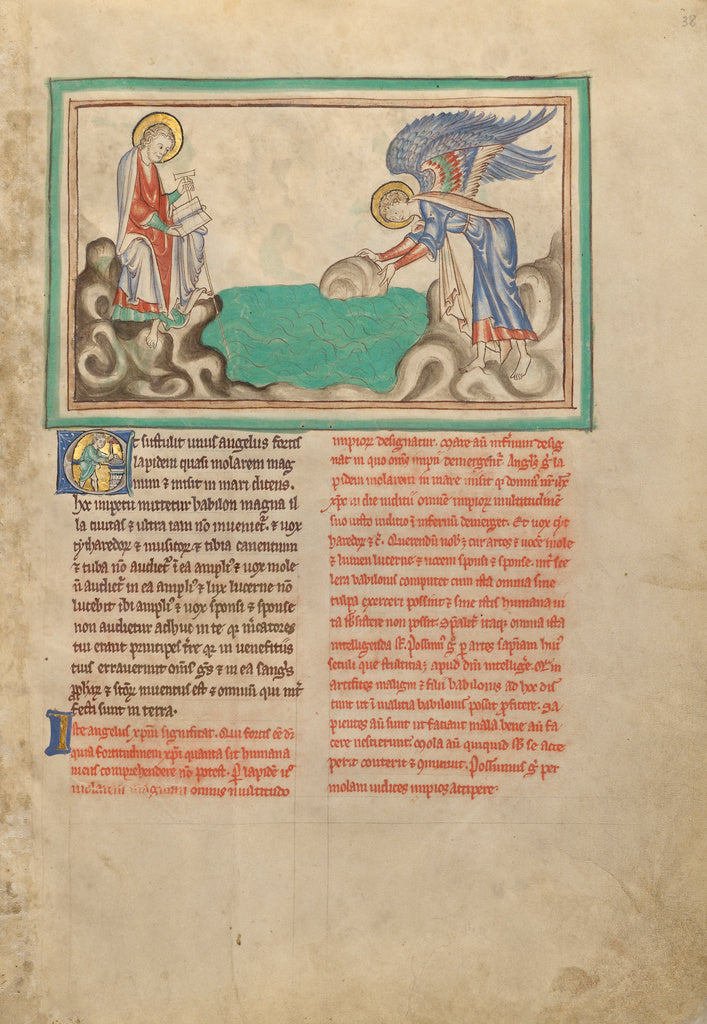 Unknown:An Angel Casting a Millstone into the Sea, Poster Print Wall Art