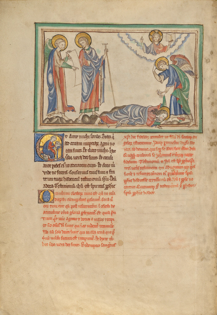 Unknown:Saint John Praying to the Angel, Poster Print Wall Art