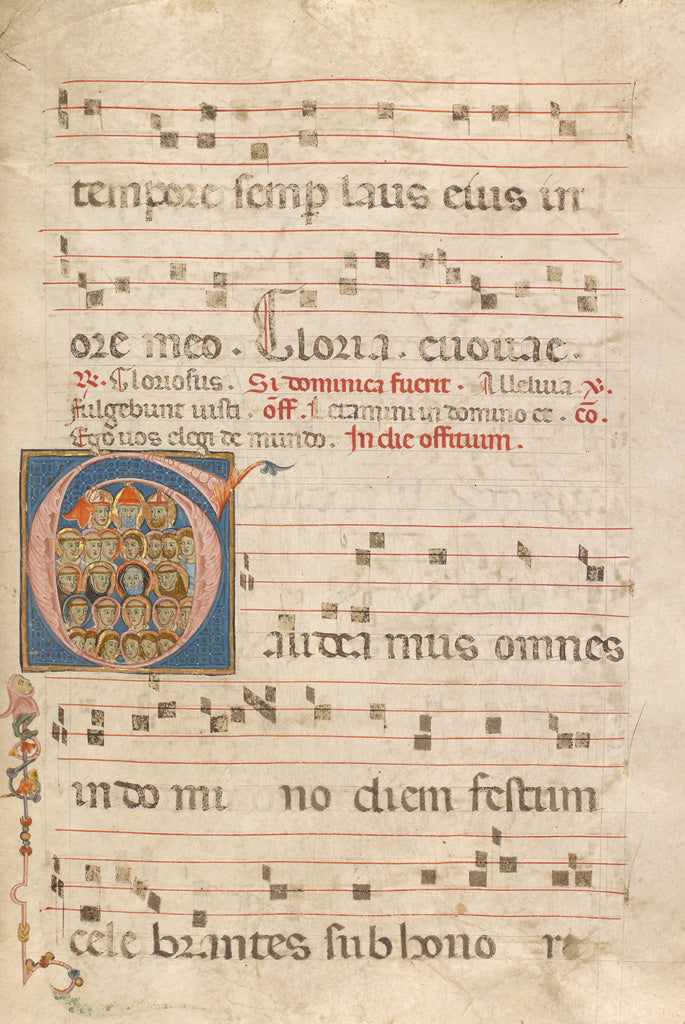 Jacobellus of Salerno:Initial G: Bishops and Dominican and F, Poster Print Wall Art