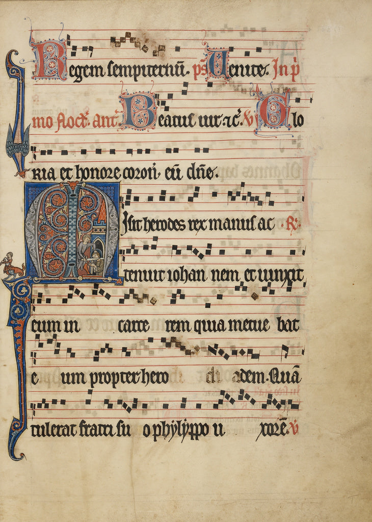 Unknown:Initial M: The Beheading of Saint John the Baptist, Poster Print Wall Art