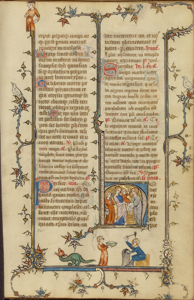 Unknown:Initial H: The Presentation in the Temple, Poster Print Wall Art