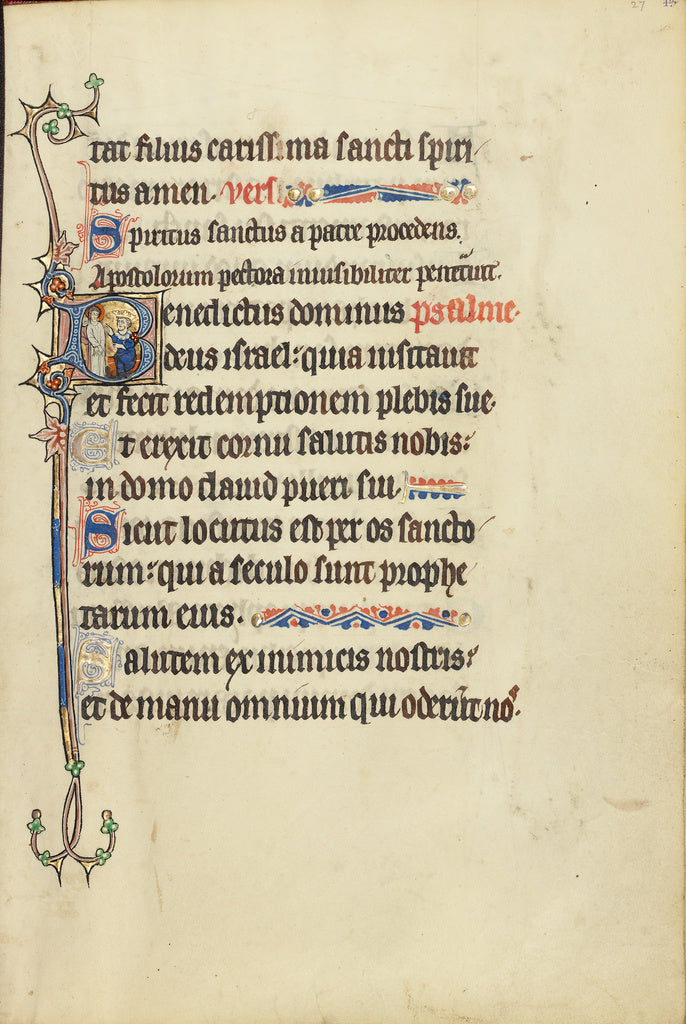 Unknown:Initial B: Christ before King Herod, Poster Print Wall Art