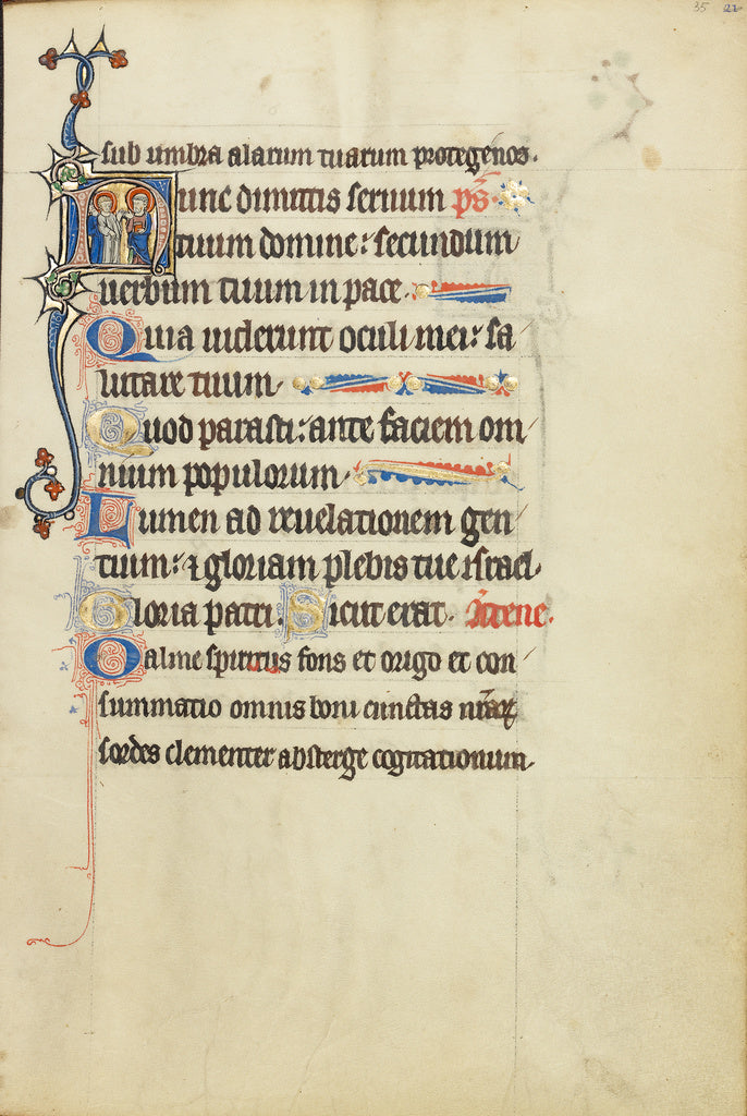 Unknown:Initial N: Three Male Saints, Poster Print Wall Art