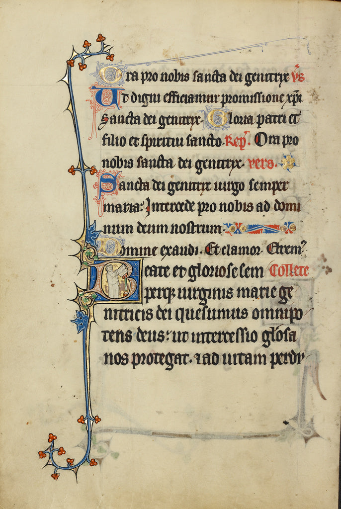 Unknown:Initial B: A Deacon Carrying a Book, Poster Print Wall Art