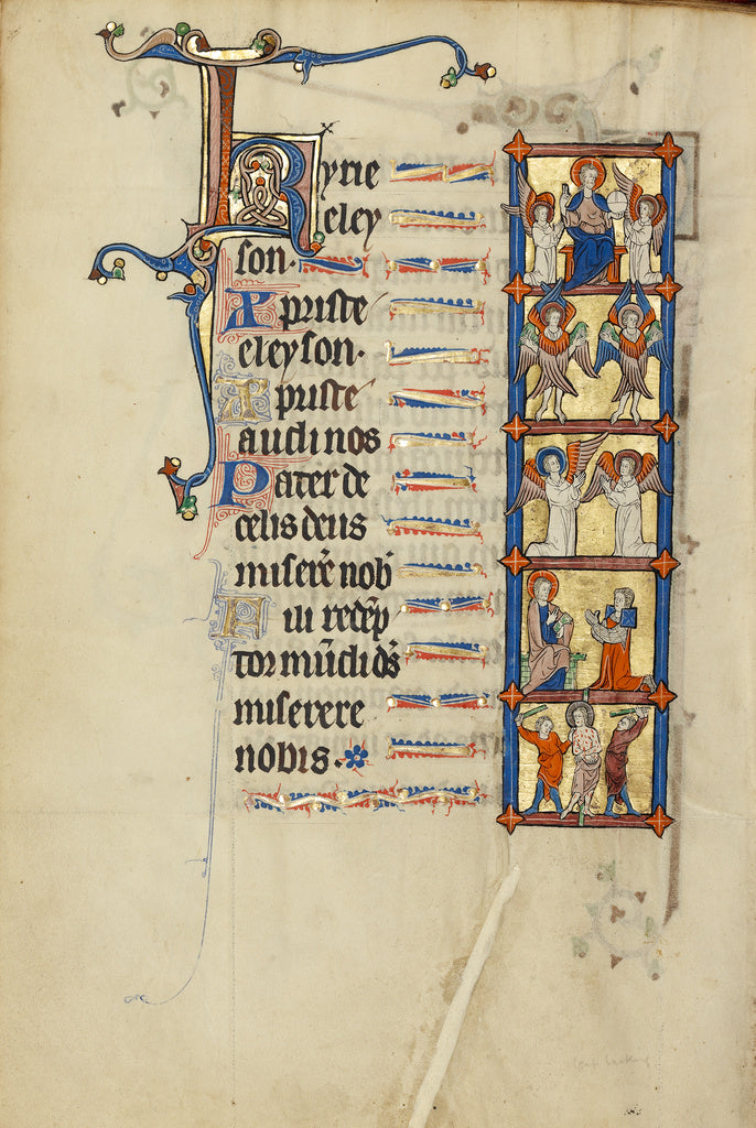 Unknown:The Lord Enthroned with Angels; Two Seraphim; Two Kn, Poster Print Wall Art