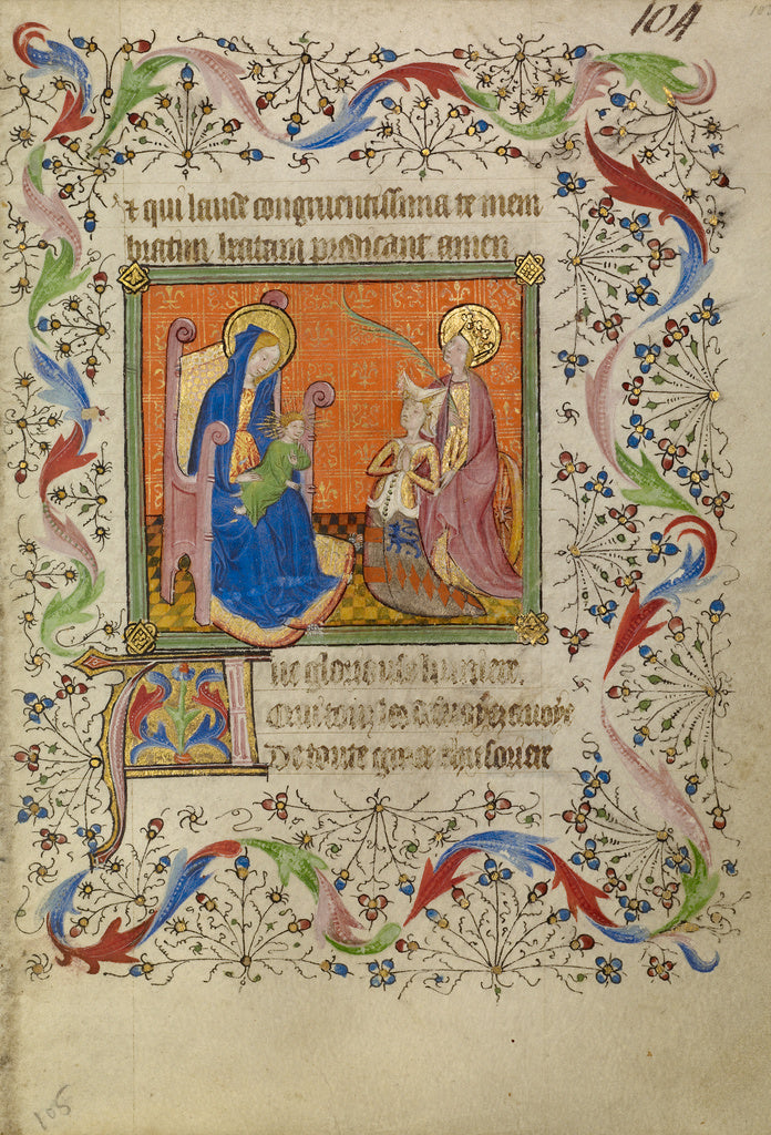 Unknown:Saint Catherine Presenting a Kneeling Woman to the V, Poster Print Wall Art