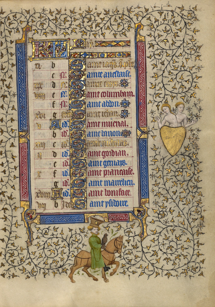 Egerton MasterFollower of the:Calendar Page for May; Hawking, Poster Print Wall Art