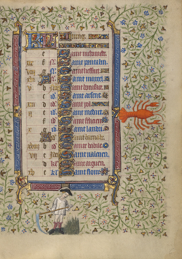 Egerton MasterFollower of the:Calendar Page for June; Mowing, Poster Print Wall Art