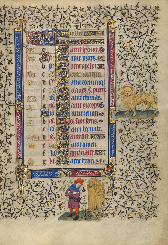 Egerton MasterFollower of the:Calendar Page for July; Harves, Poster Print Wall Art