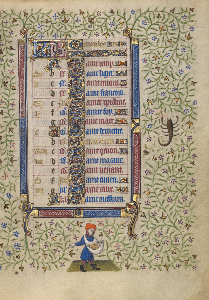 Egerton MasterFollower of the:Calendar Page for October; Sow, Poster Print Wall Art