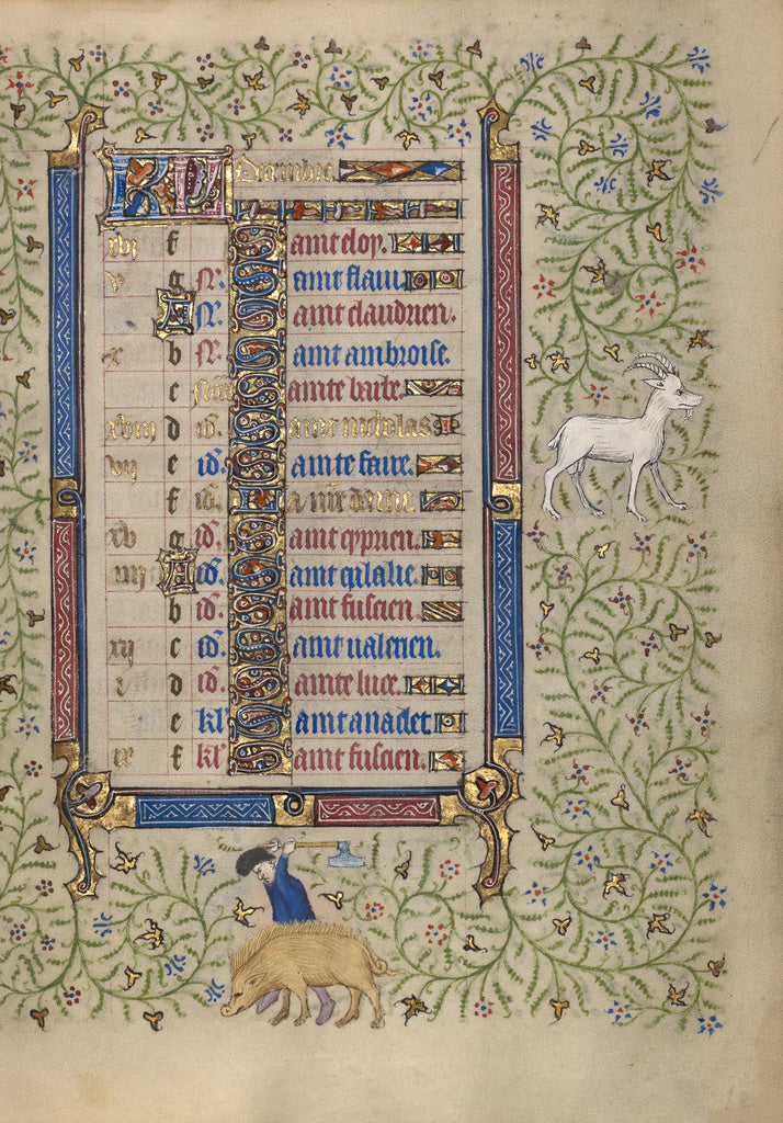 Egerton MasterFollower of the:Calendar Page for December; Sl, Poster Print Wall Art