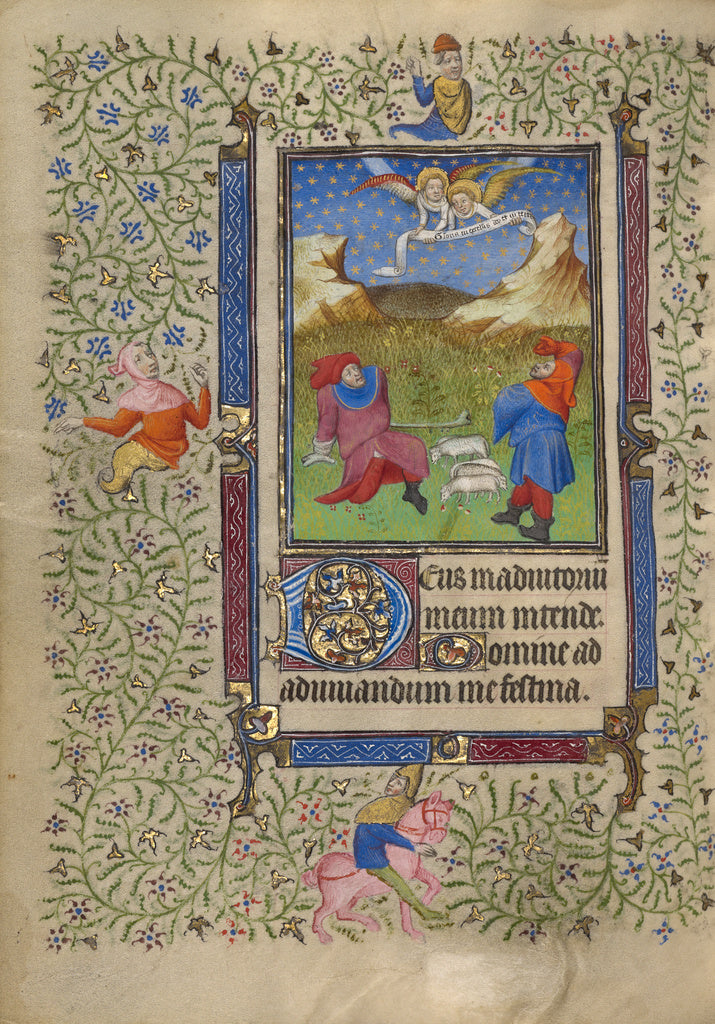 Egerton MasterFollower of the:The Annunciation to the Shephe, Poster Print Wall Art