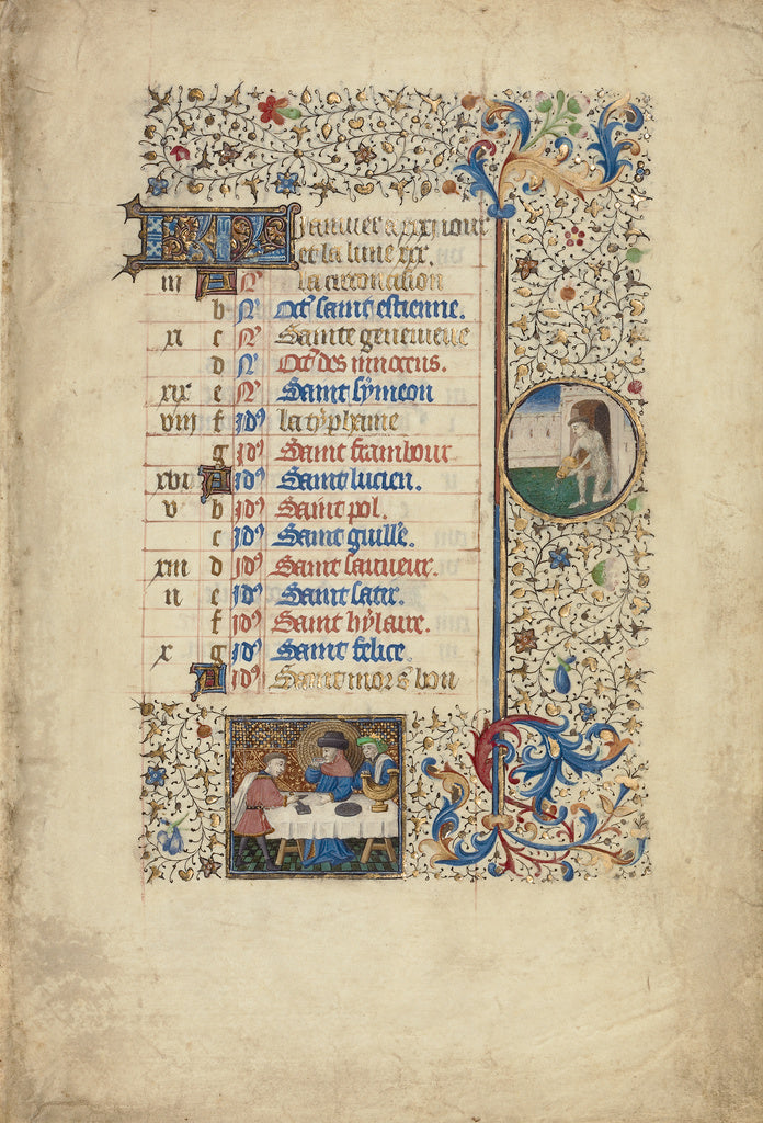 Bedford MasterWorkshop of the:January Calendar Page; Feastin, Poster Print Wall Art