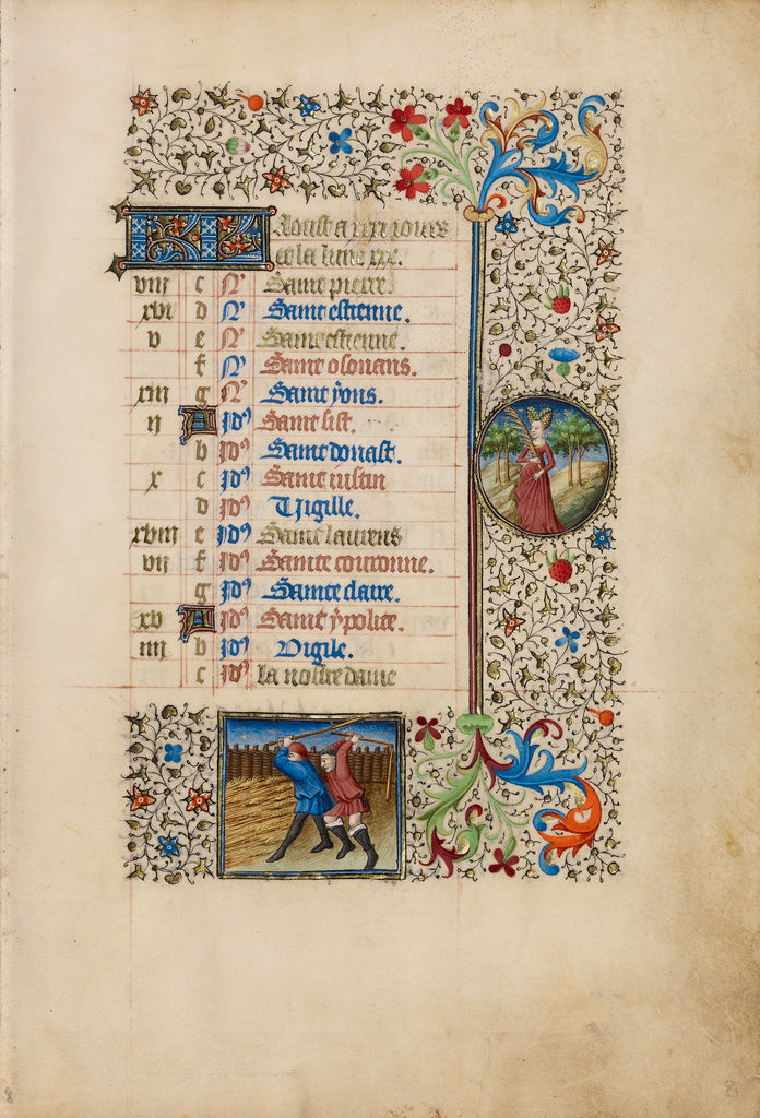 Bedford MasterWorkshop of the:August Calendar Page; Threshin, Poster Print Wall Art