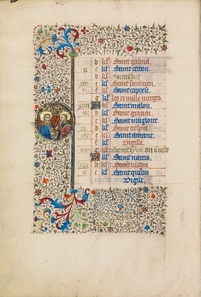 Bedford MasterWorkshop of the:October Calendar Page; Saints , Poster Print Wall Art