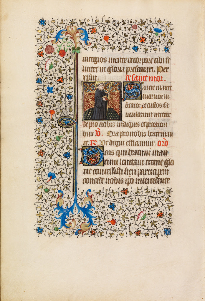Bedford MasterWorkshop of the:Abbot Maurus with a Staff and , Poster Print Wall Art