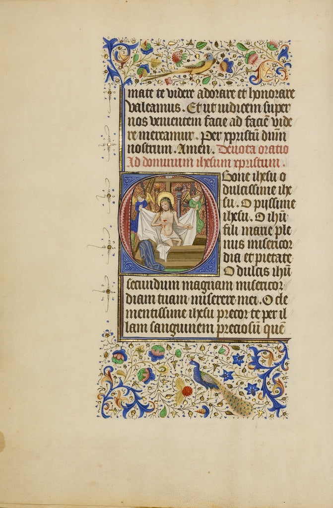 Master of the Llangattock Hours:Initial O: The Man of Sorrow, Poster Print Wall Art