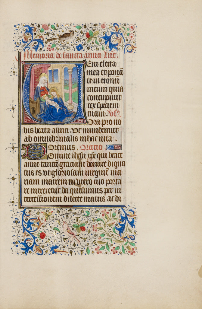 Master of the Llangattock Hours:Initial V: The Virgin and Ch, Poster Print Wall Art