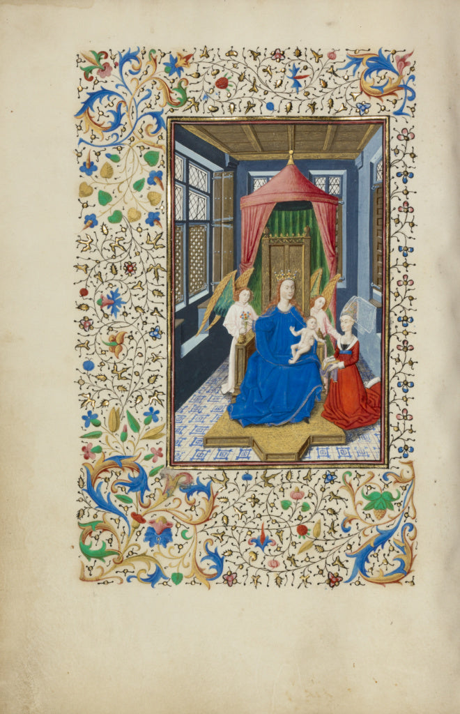 Master of Wauquelin's Alexander or workshop:The Virgin and C, Poster Print Wall Art