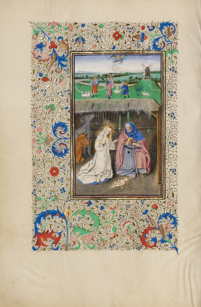 Master of the Llangattock Hours:The Nativity and The Annunci, Poster Print Wall Art