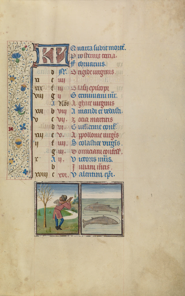 Willem VrelantWorkshop of:February Calendar Page; Pruning Tr, Poster Print Wall Art