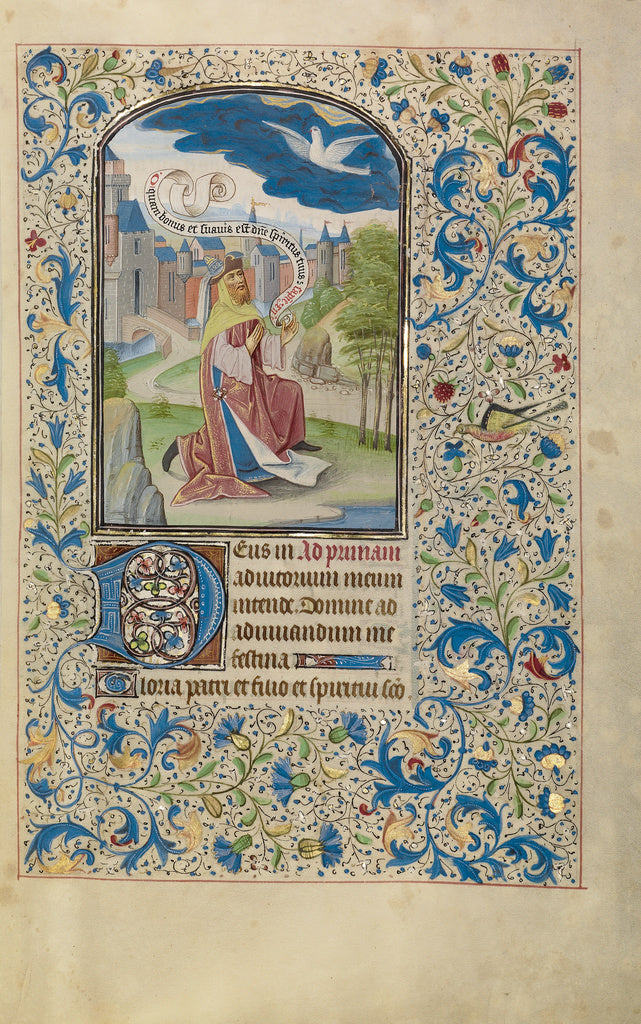 Willem Vrelant:Solomon Praying to the Holy Spirit, Poster Print Wall Art