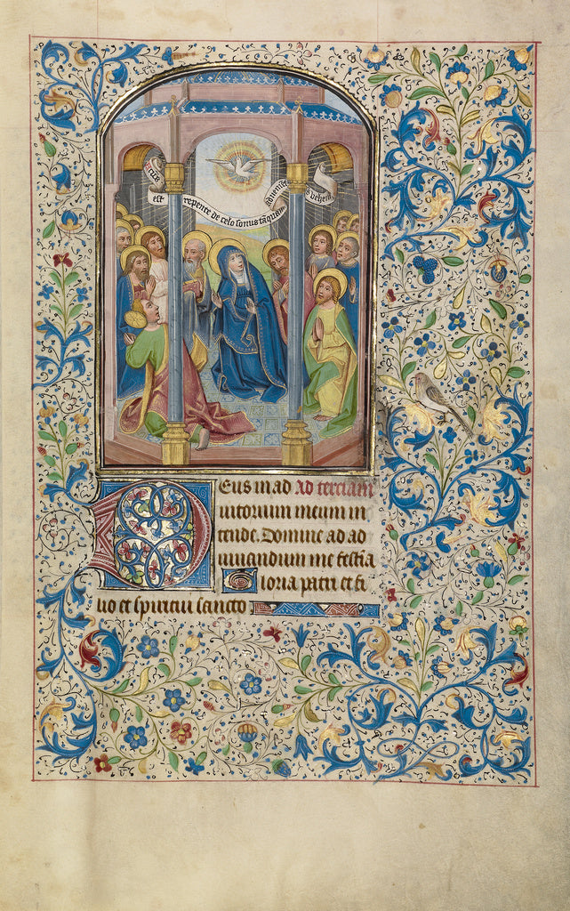Willem Vrelant:Pentecost, Poster Print Wall Art