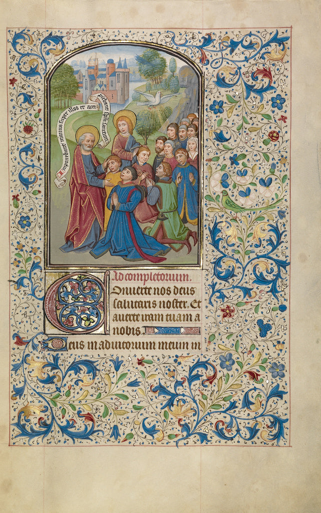 Willem Vrelant:Saints Peter and John Baptizing the Samarians, Poster Print Wall Art
