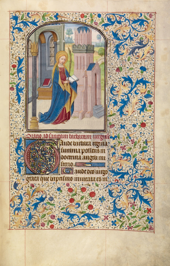 Willem Vrelant:Saint Barbara, Poster Print Wall Art