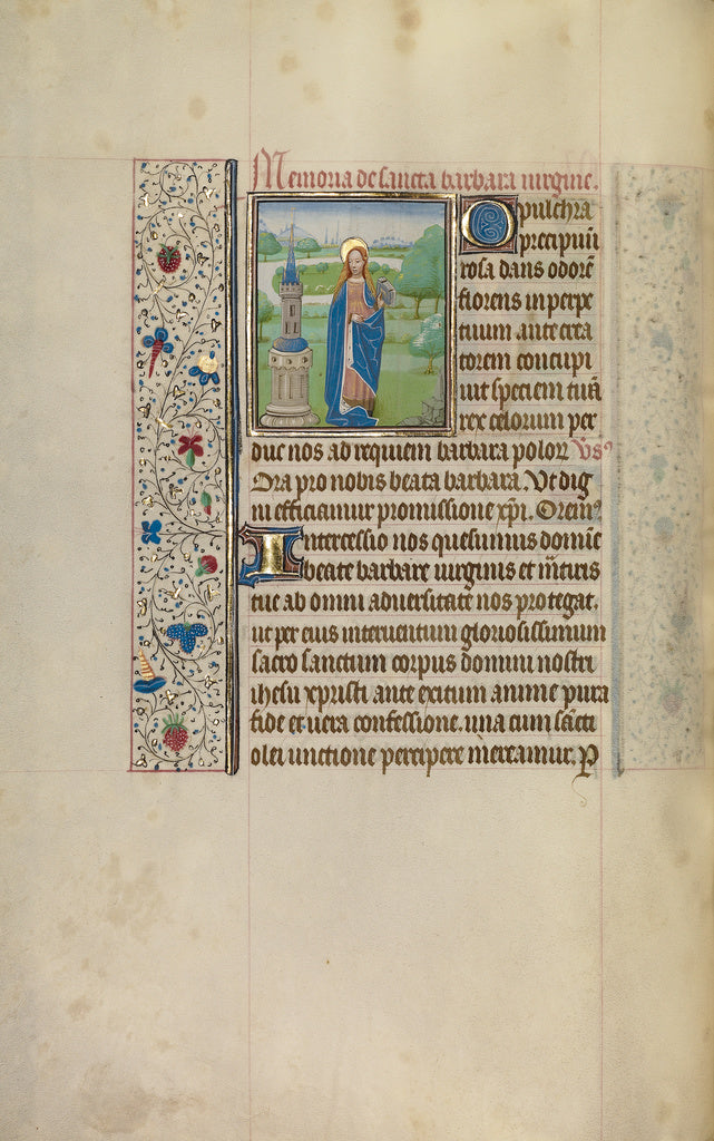 Willem VrelantWorkshop of:Saint Barbara, Poster Print Wall Art