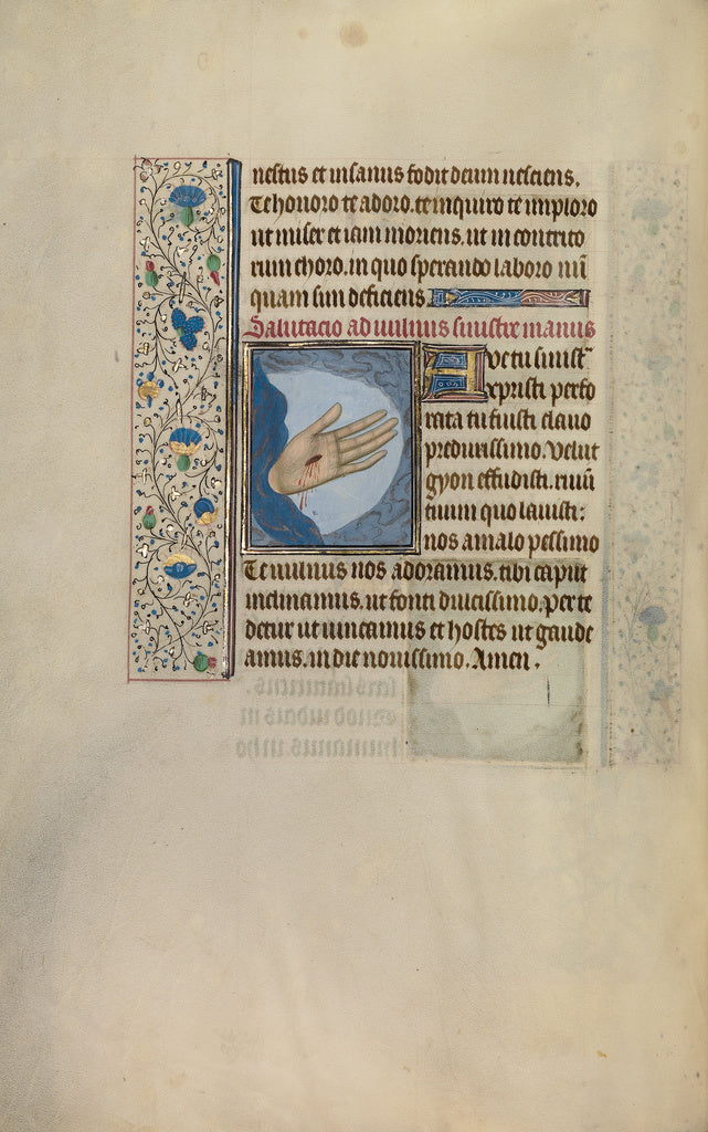 Willem Vrelant:Christ's Left Hand with Wound, Poster Print Wall Art