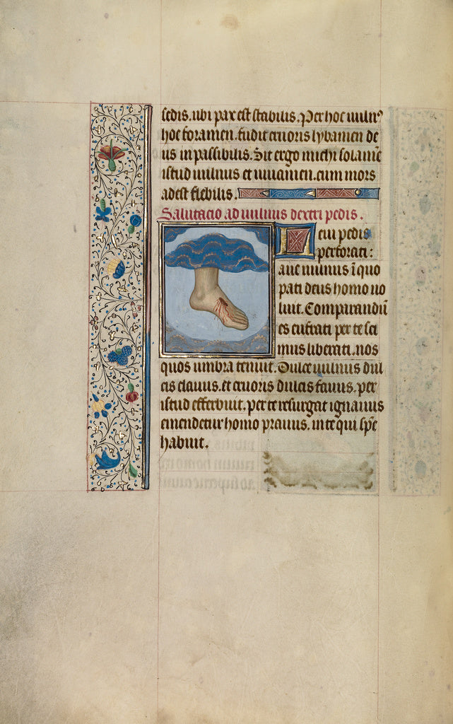 Willem Vrelant:Christ's Left Foot with Wound, Poster Print Wall Art