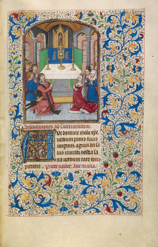Willem Vrelant:The Adoration of the Eucharist, Poster Print Wall Art