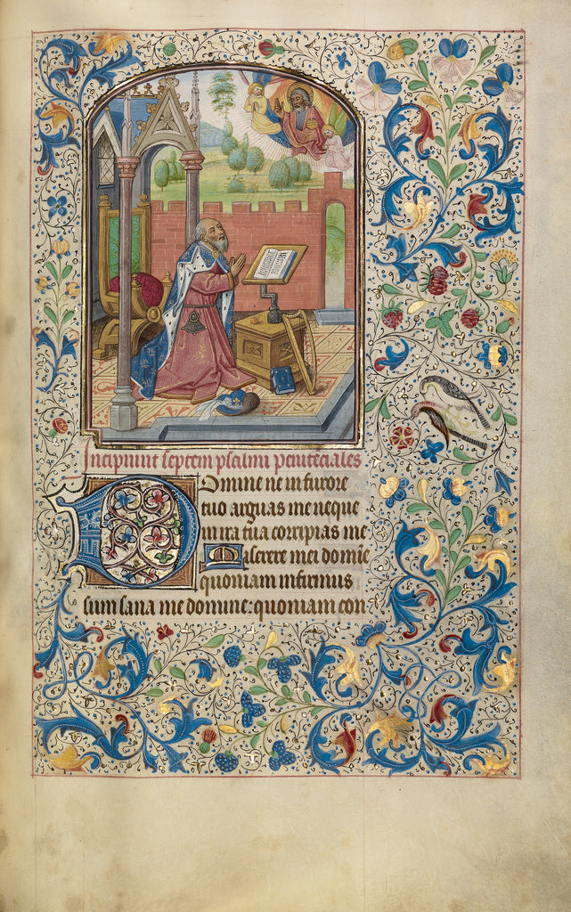 Willem Vrelant:David in Prayer, Poster Print Wall Art