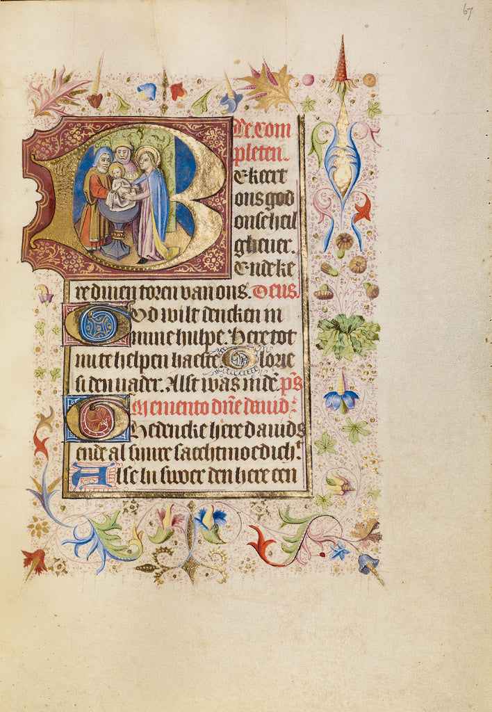 Unknown:Initial B: The Presentation in the Temple, Poster Print Wall Art