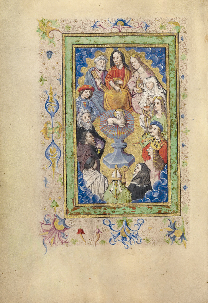 Unknown:The Lamb of God with Saints, Poster Print Wall Art