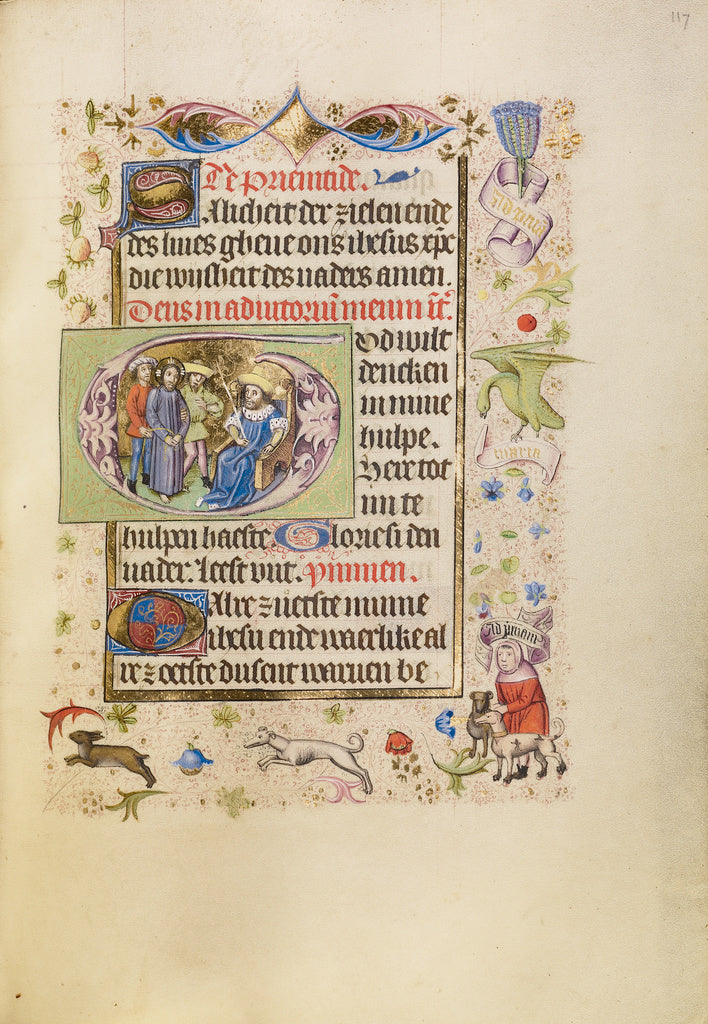 Unknown:Initial G: Christ before Pilate, Poster Print Wall Art