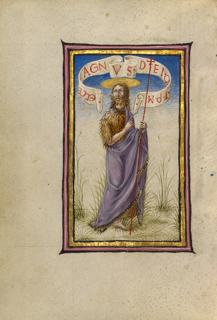 Taddeo Crivelli:Saint John the Baptist, Poster Print Wall Art