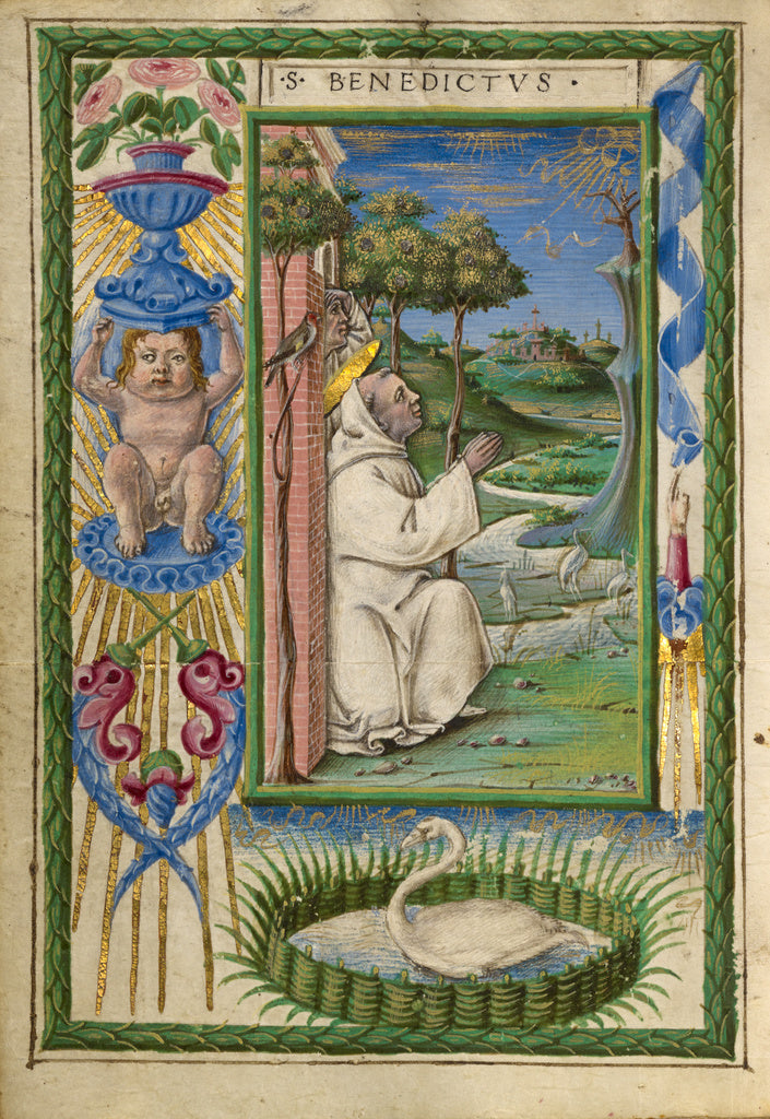 Taddeo Crivelli:Saint Benedict in Prayer, Poster Print Wall Art