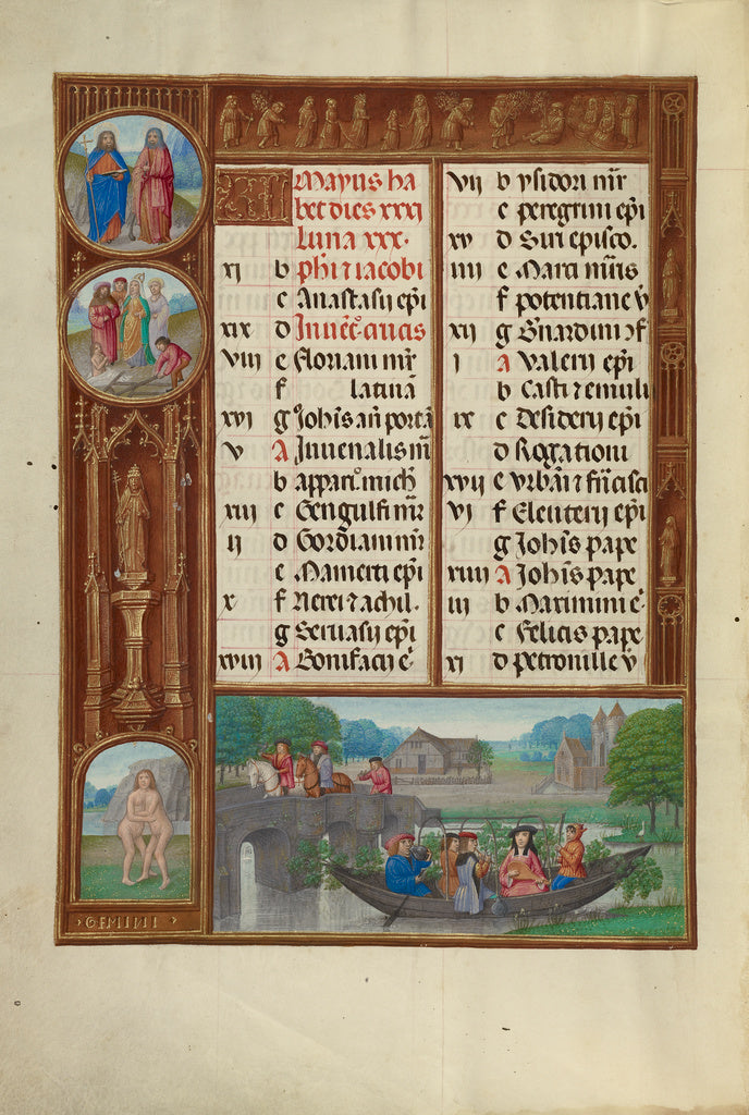 Master of James IV of ScotlandWorkshop of the:May Calendar P, Poster Print Wall Art