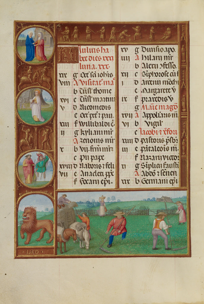 Master of James IV of ScotlandWorkshop of the:July Calendar , Poster Print Wall Art