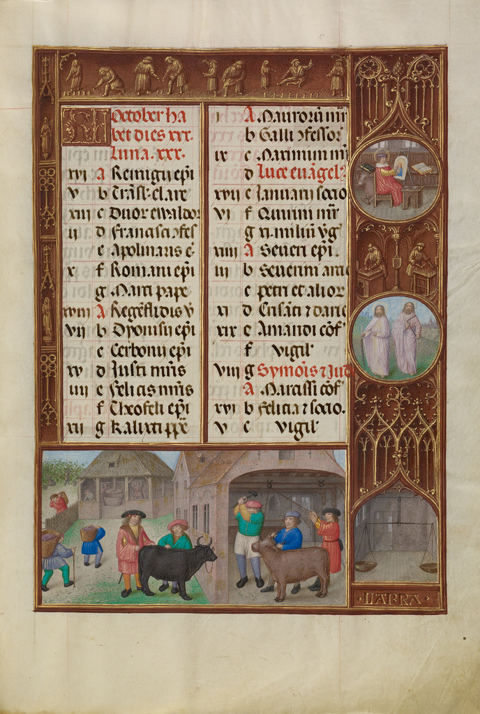 Master of James IV of ScotlandWorkshop of the:October Calend, Poster Print Wall Art