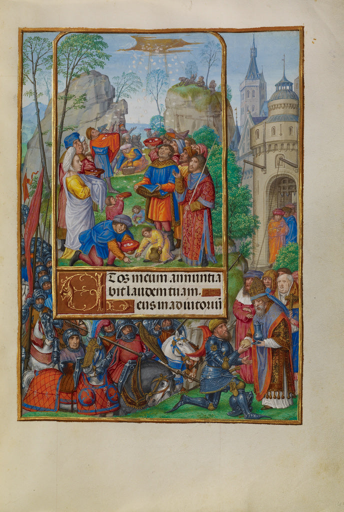 Master of James IV of Scotland:The Israelites Collecting Man, Poster Print Wall Art
